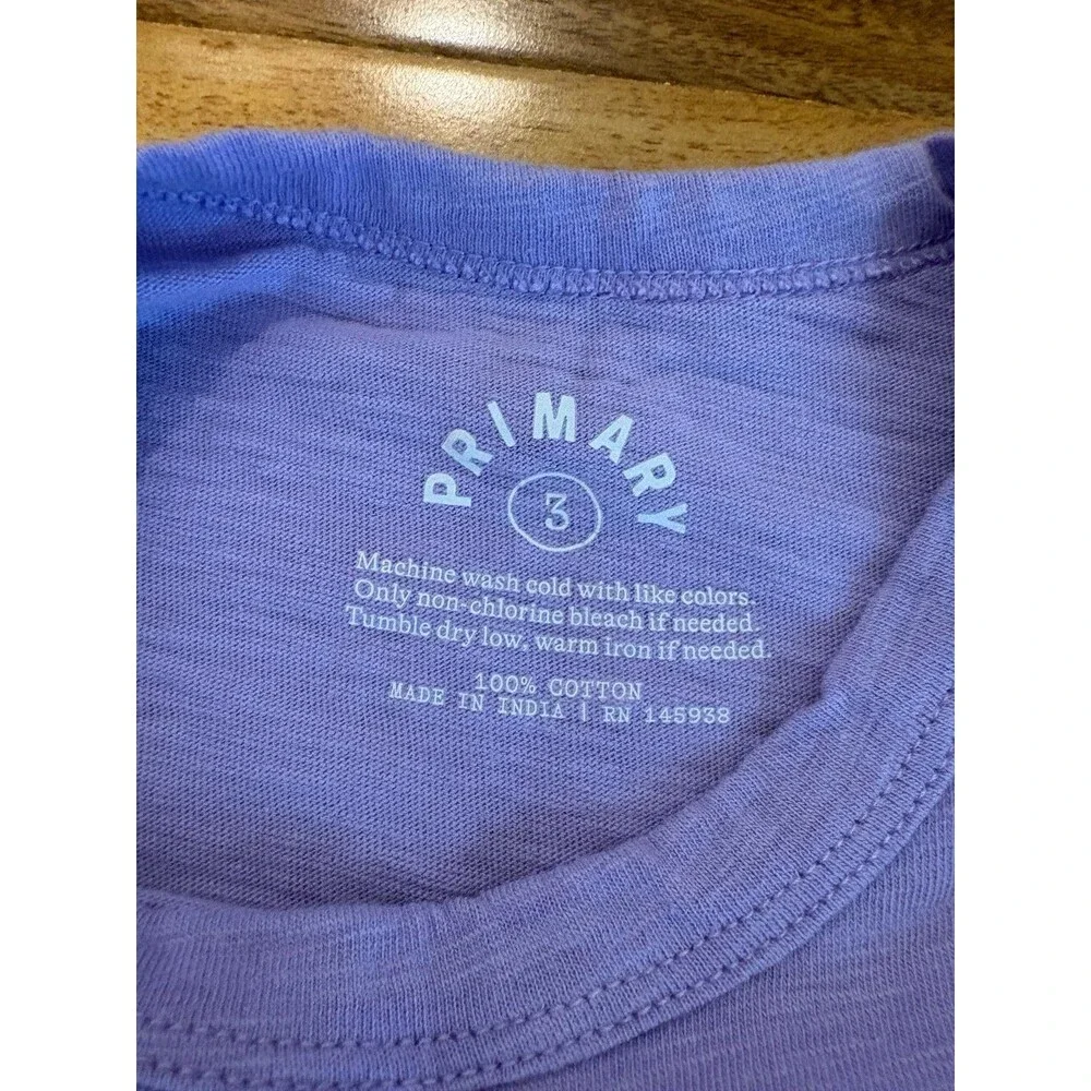 Primary Long Sleeve Slub Pocket Tees, Guava & Iris, Size 3T
